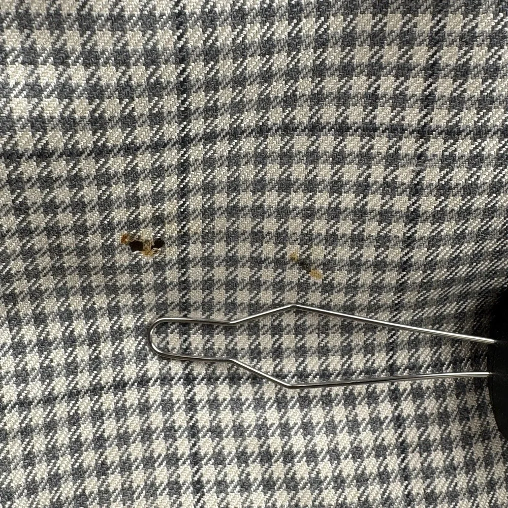 Brioni Roma Augusto Sport Coat Mens 44L Gray Houndstooth Wool Blazer Italy *FLAW
